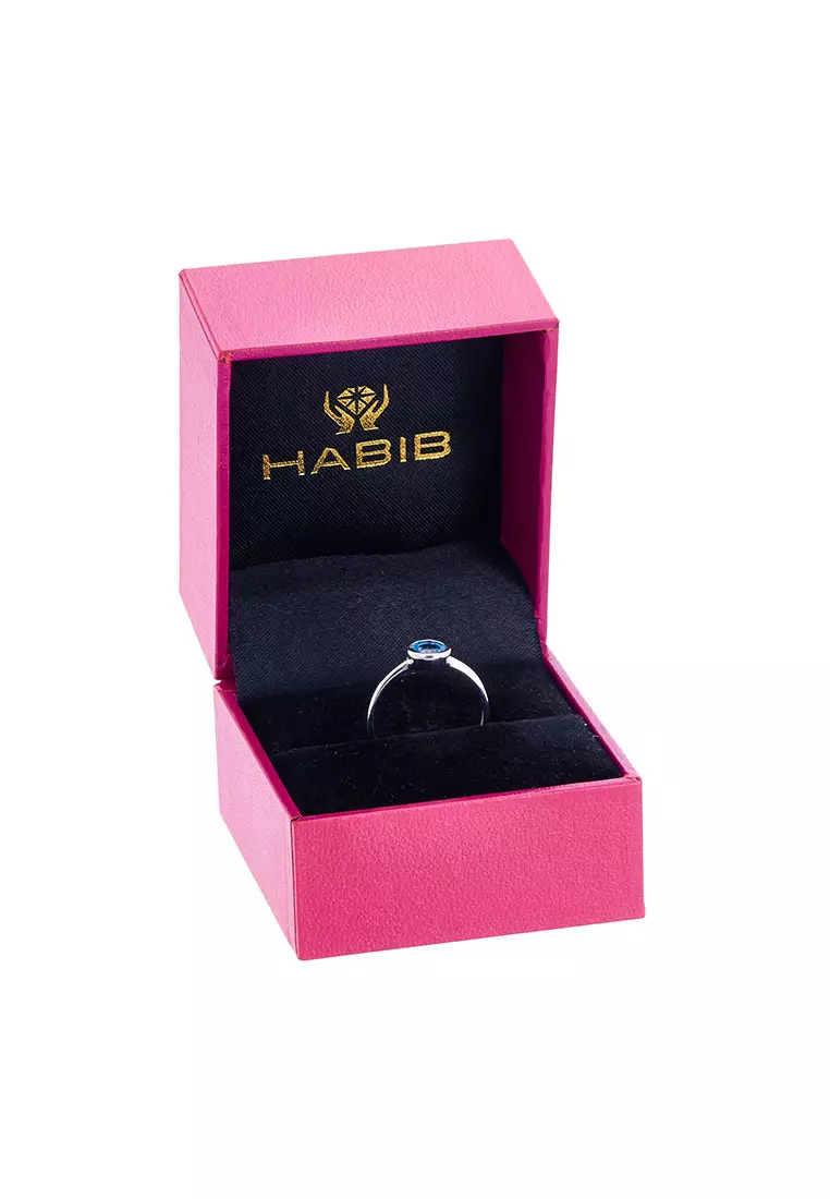 HABIB Blue Topaz Gemstone Ring in 375/9K White Gold A05830724-BTOPZ(WG)