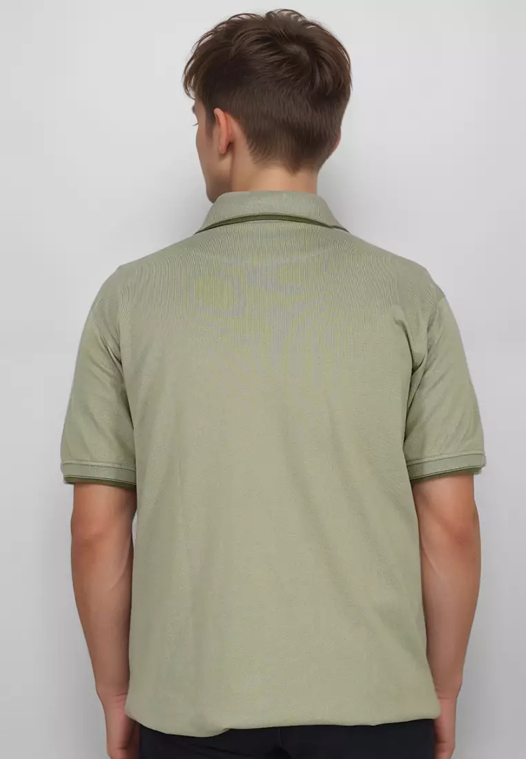 Crocodile COLE Pistachio - Baju Kaos Kerah Pria Men Polo Relax fit