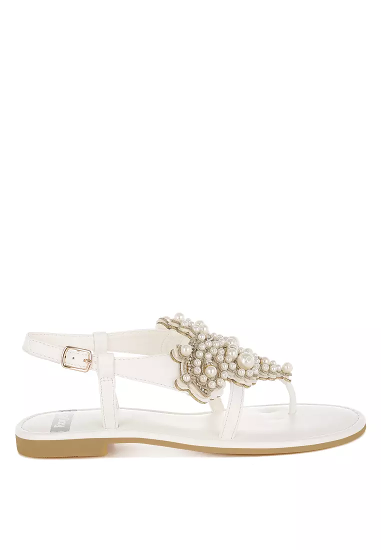 Discount on Rag & CO.  shoes - SKU: Pn Buckle Pearls Flats in White