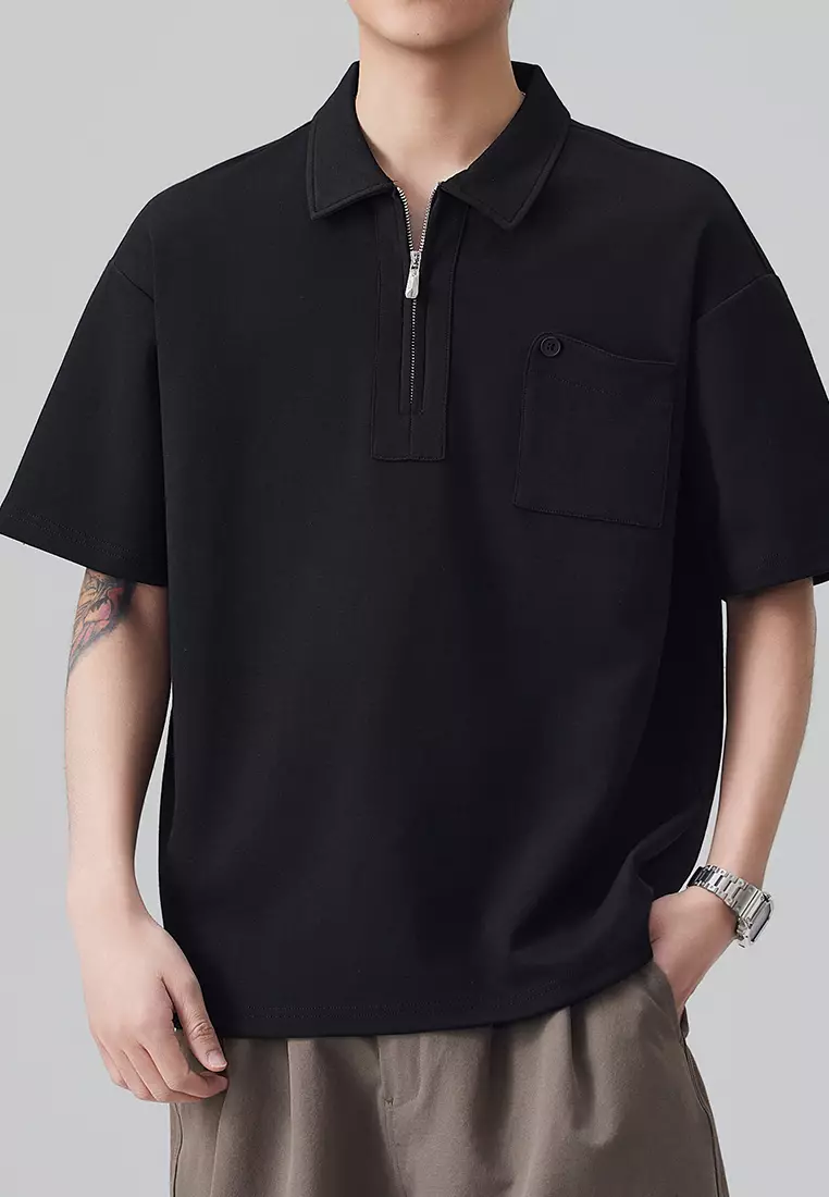 Half Zip Collar Polo Shirt AY-D8909