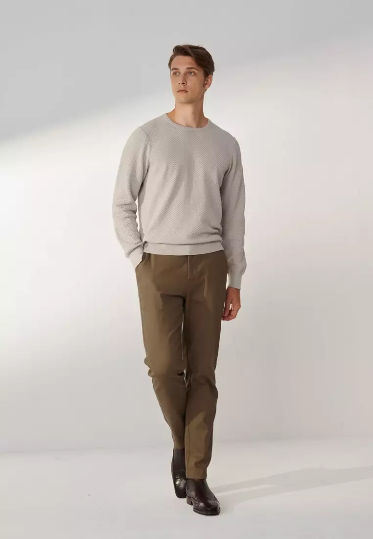 Dark Khaki Slim-Fit Stretch Chinos