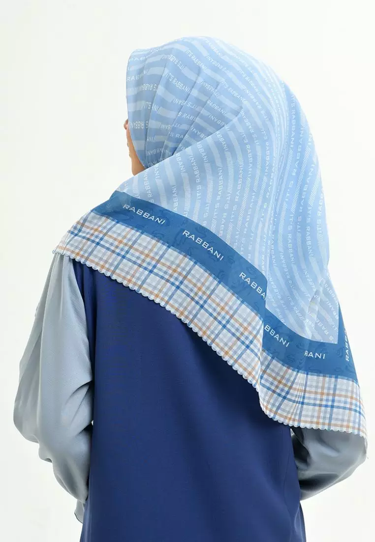 Rabbani - Kerudung Segi Empat Motif Tetra Biani H0 - Vanilla Ice Cold