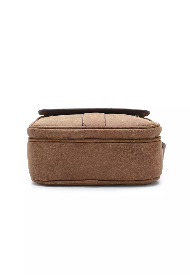 Men's Sling Bag / Crossbody Bag - Light Brown