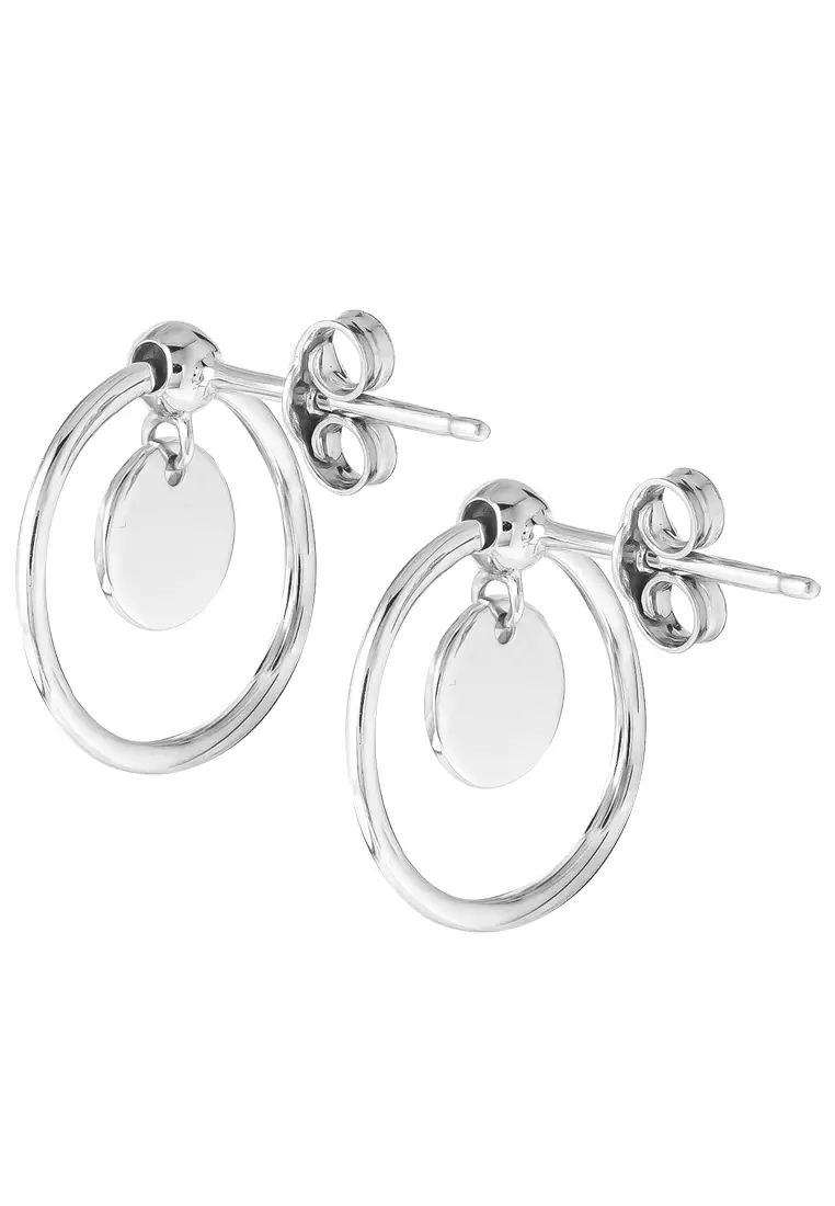 TOMEI Snowy Snowball Earrings, White Gold 585