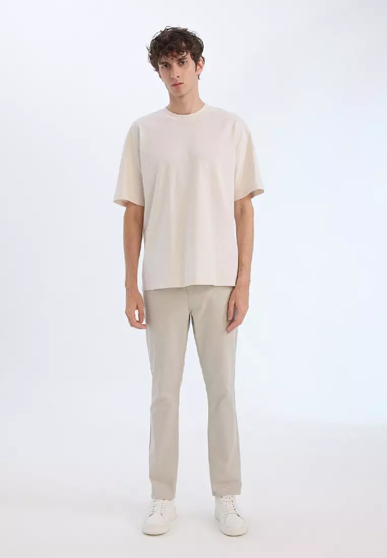 Buy DeFacto Boxy Fit Crew Neck Basic Plain Short Sleeve T-Shirt - Technical View