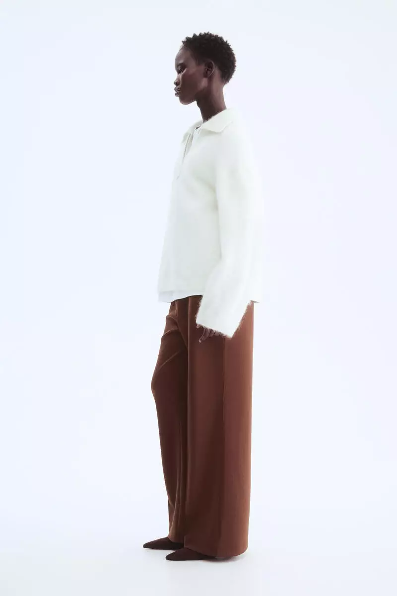 Crease-front pull-on trousers