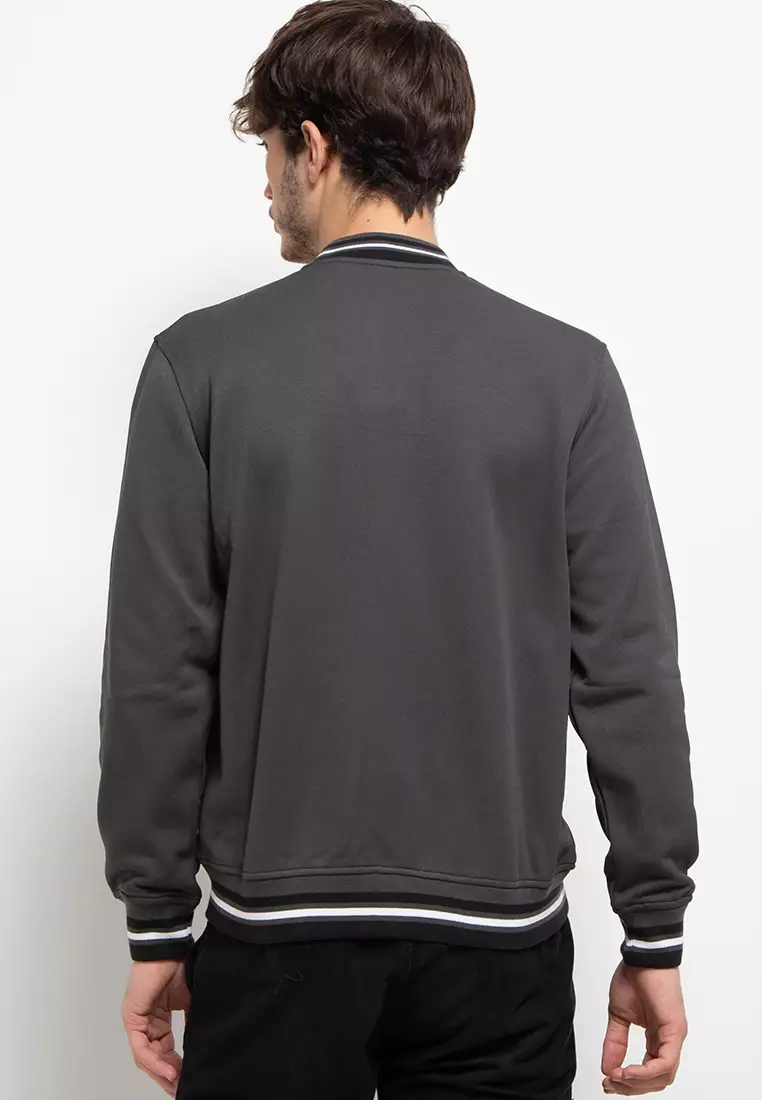 Jaket Bomber Pria - Abu Tua