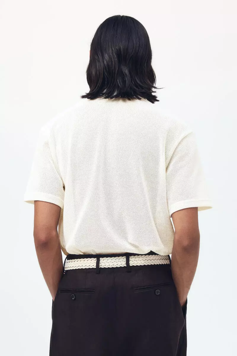 Regular Fit Hole-knit polo shirt
