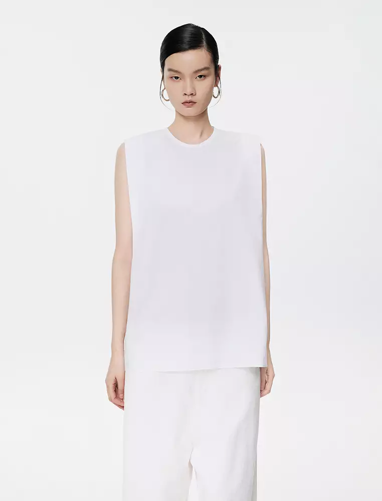 Loose Fit Round Neck Sleeveless Top