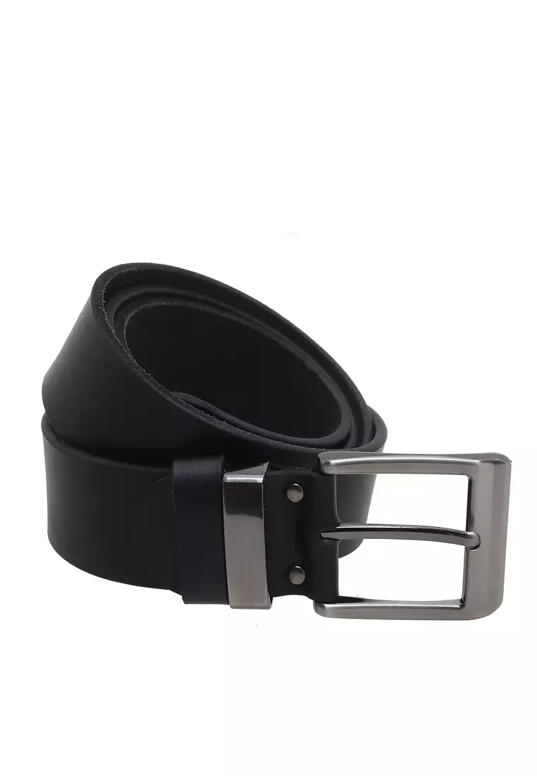 Hazel Ikat Pinggang Sabuk Gesper Pria Handmade Material Genuine Leather 2 ORIGINAL - Black