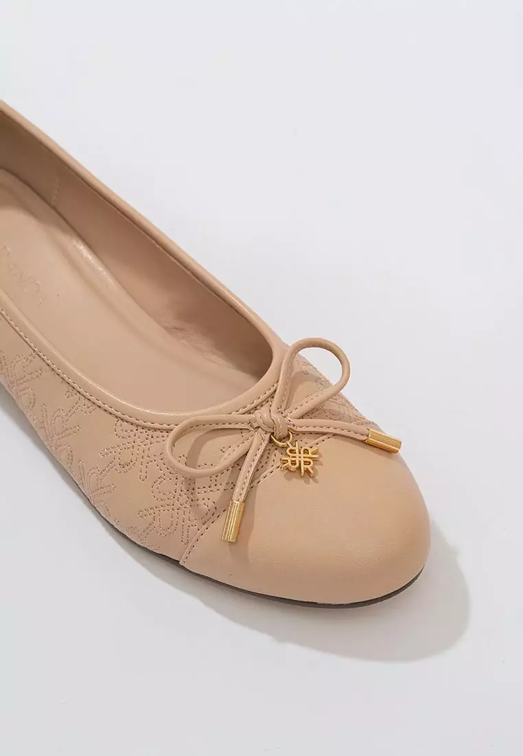 Ria Miranda Hazelnut  Miranda Quilted Flatshoes