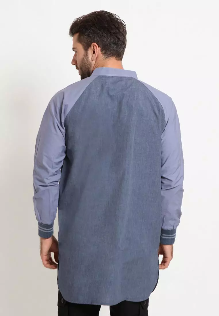 Zayidan Baju Koko Gamis Muslim Pria - Bariq Ribs Abu Misty