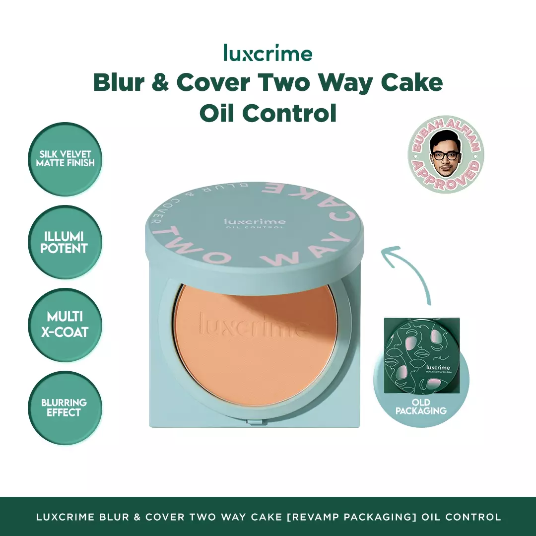 NEW Oil Control Luxcrime Blur & Cover Two Way Cake - Buttercream