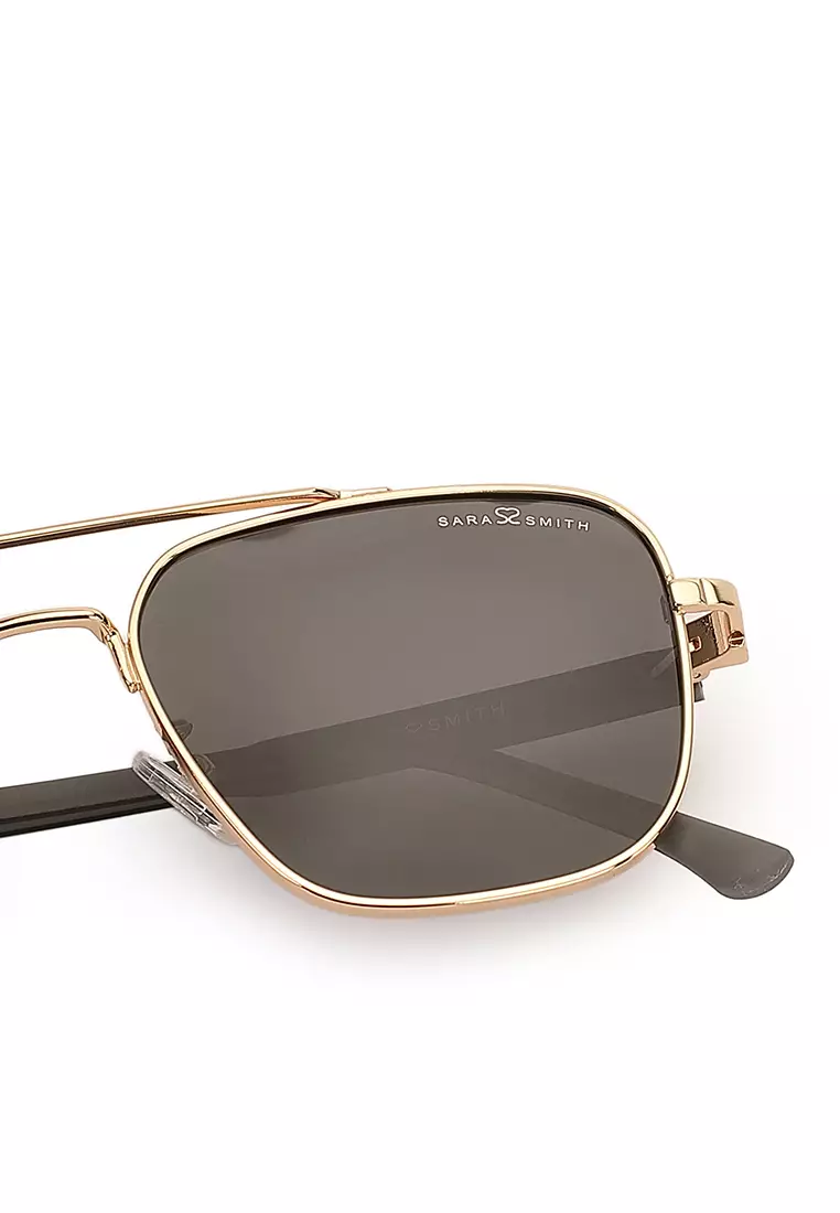 Unisex Polarized Square / Rectangular Sunglasses (Kacamata Hitam) - Emas