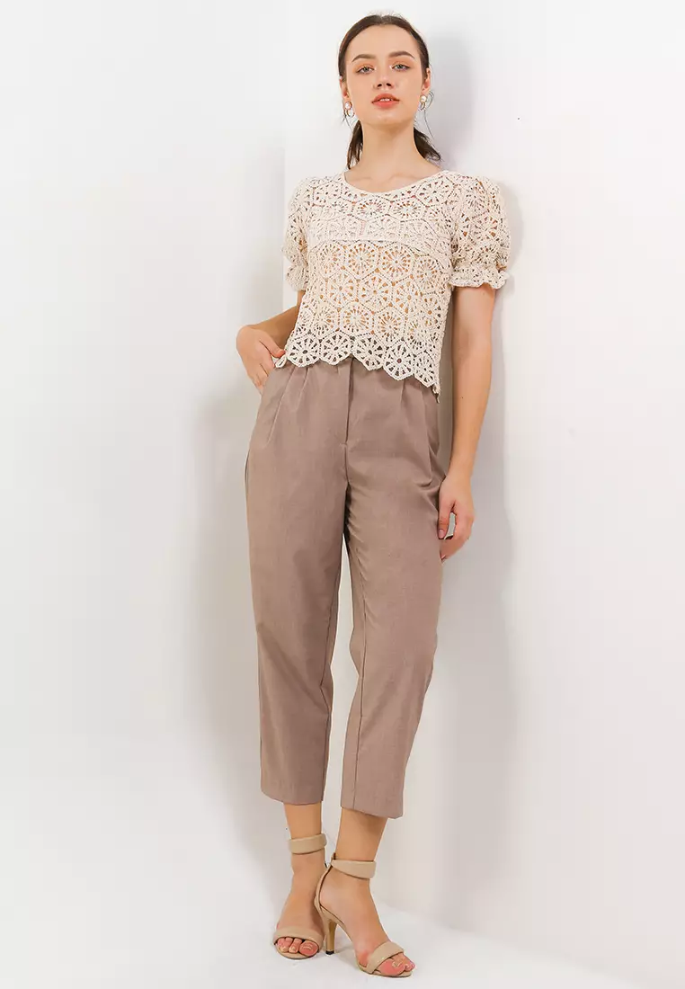 Lace Puff Sleeve Blouse