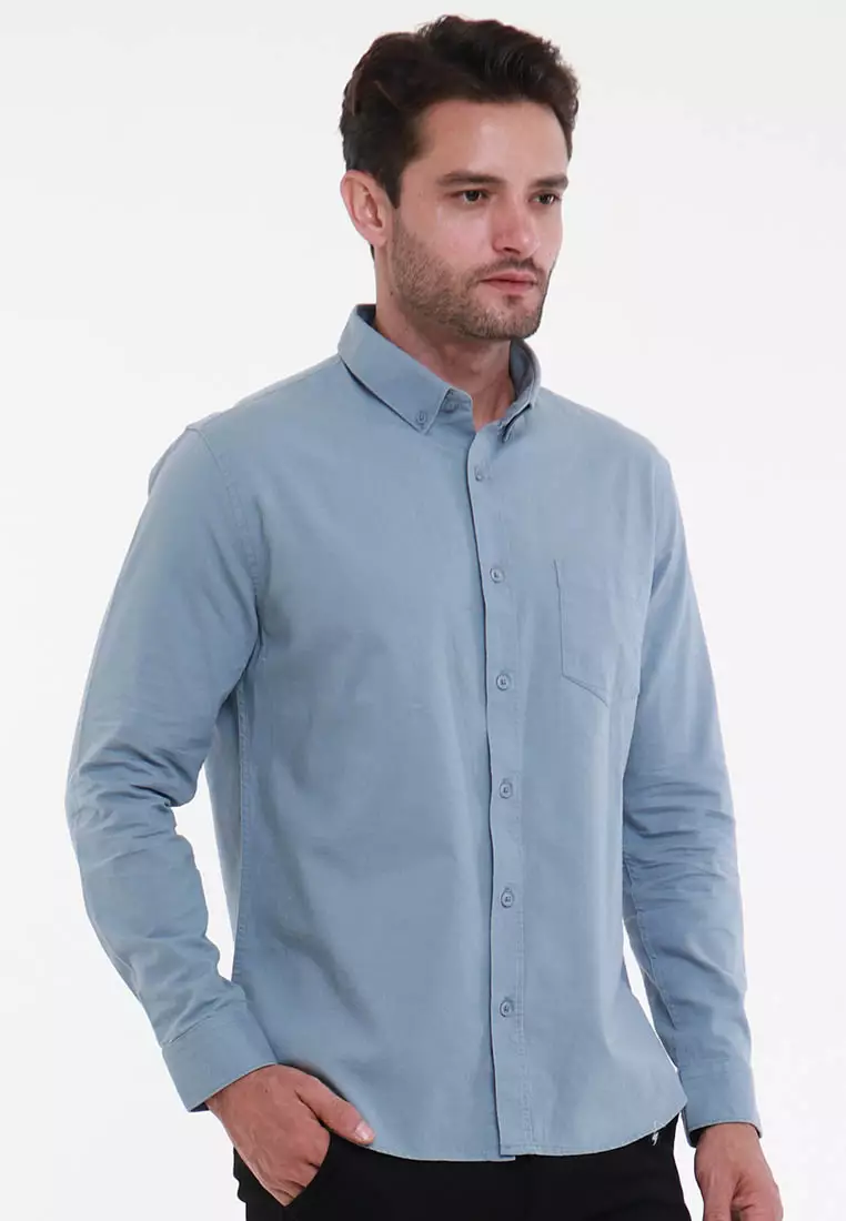 MAGINOT OXFORD 2.0 BLUE Kemeja Casual Slim Fit Lengan Panjang