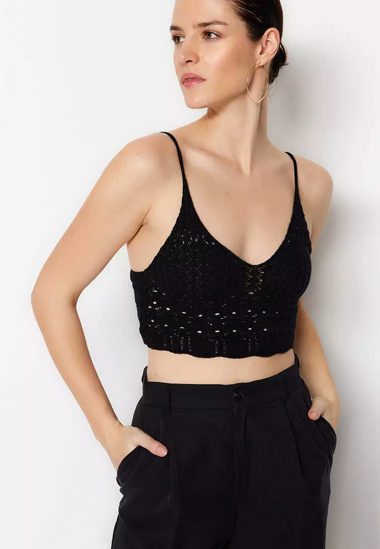 Trendyol Super Crop Openwork Top 2024, Buy Trendyol Online