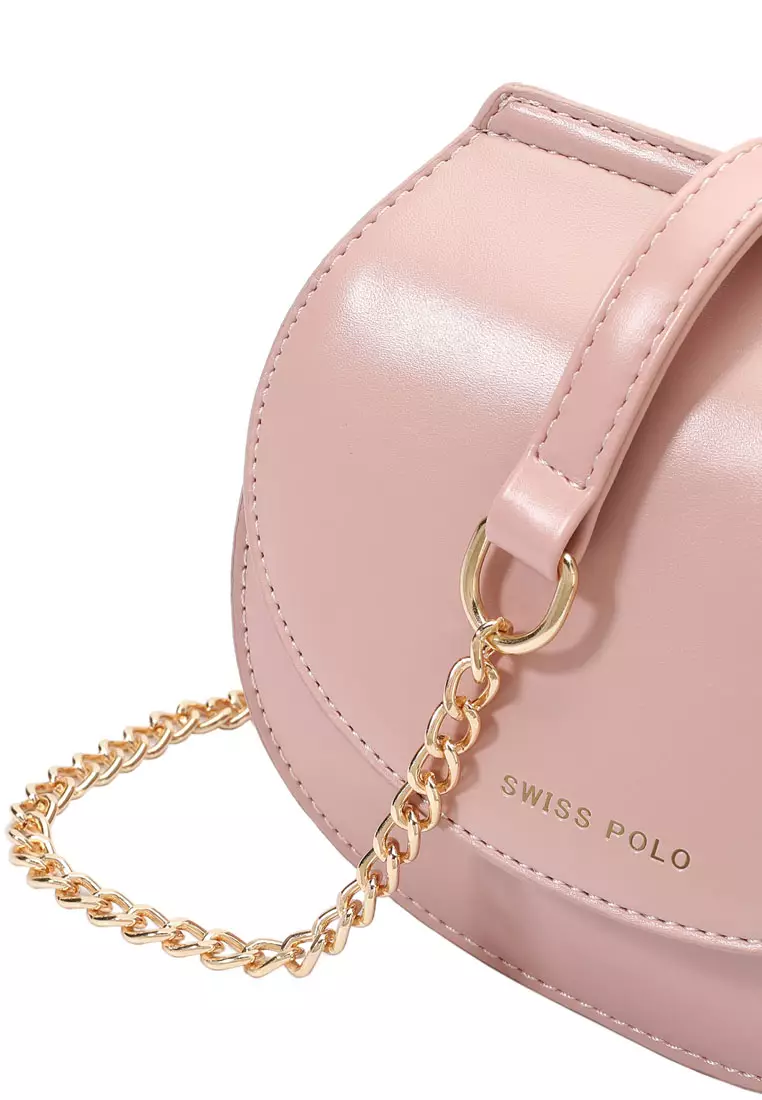Women's Chain Shoulder Bag / Sling Bag / Crossbody Bag - Pink