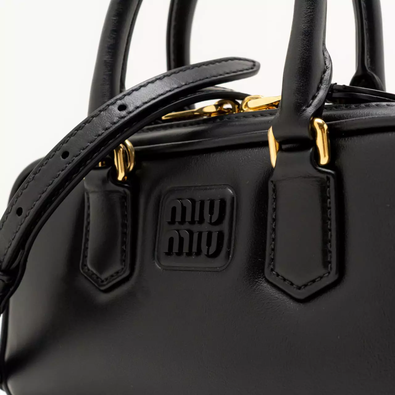 Mini Arcadie Leather Handbag Black