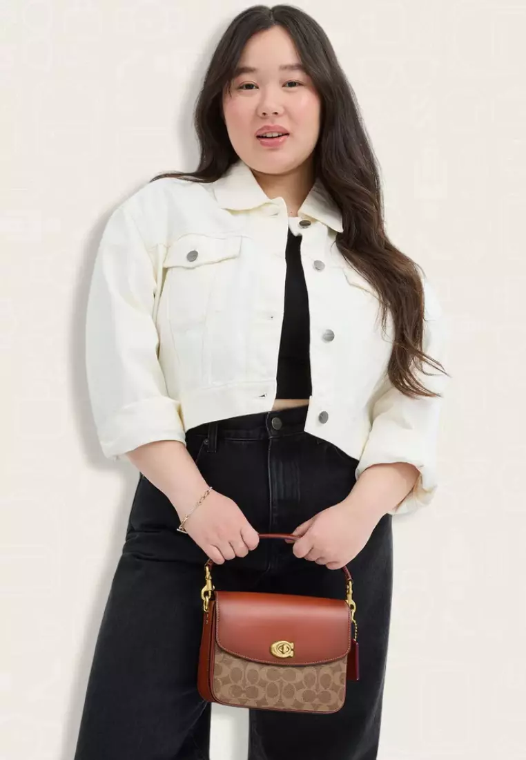 Coach Cassie Crossbody 19 In Signature Canvas Tan Rust