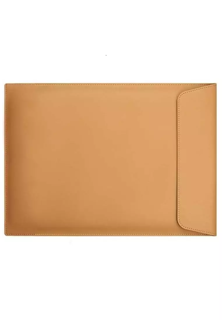 Quenty Sleeve Case Unisex Large Storage Design Elegan Vertical 11 Inch Material Leather ORIGINAL - Khaki