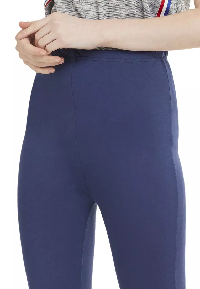 Celana Legging High Rise Polos Bawahan Wanita Premium Quality - Navy