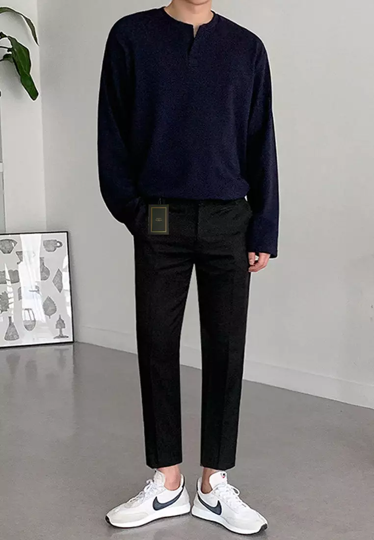 Casual Texture Long-sleeve T-shirt‌ ‌MYQ8951