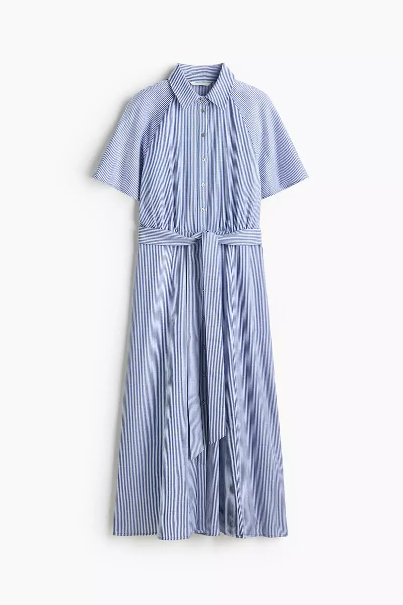 Tie-belt shirt dress