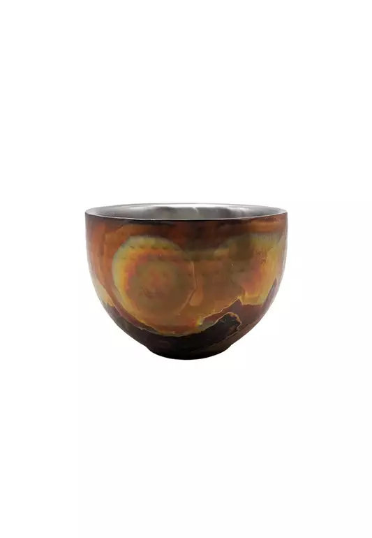 Double Wall Bowl Hammered Burnt Copper Finish Ss 15.5 X16.5Cm