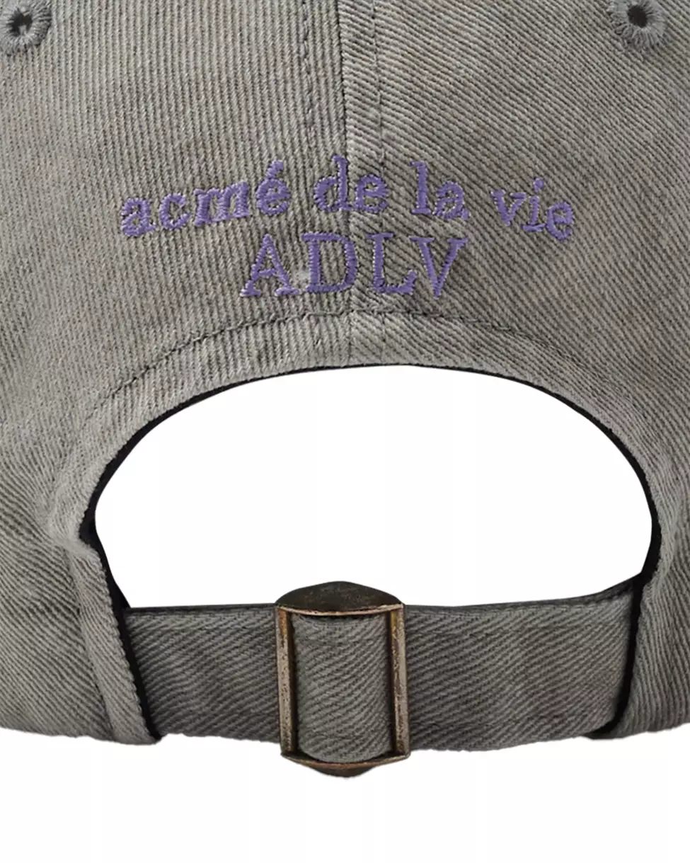 ADLV X LALALA FEST OVERLAY DAMAGE BALL CAP LIGHT GRAY (OVERSEAS EXCLUSIVE)