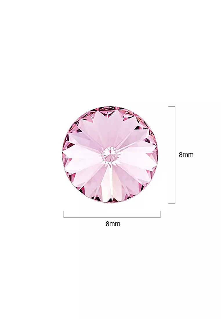 Krystal Dream Earrings Embellished with SWAROVSKI® crystals-White Gold/Rose Pink