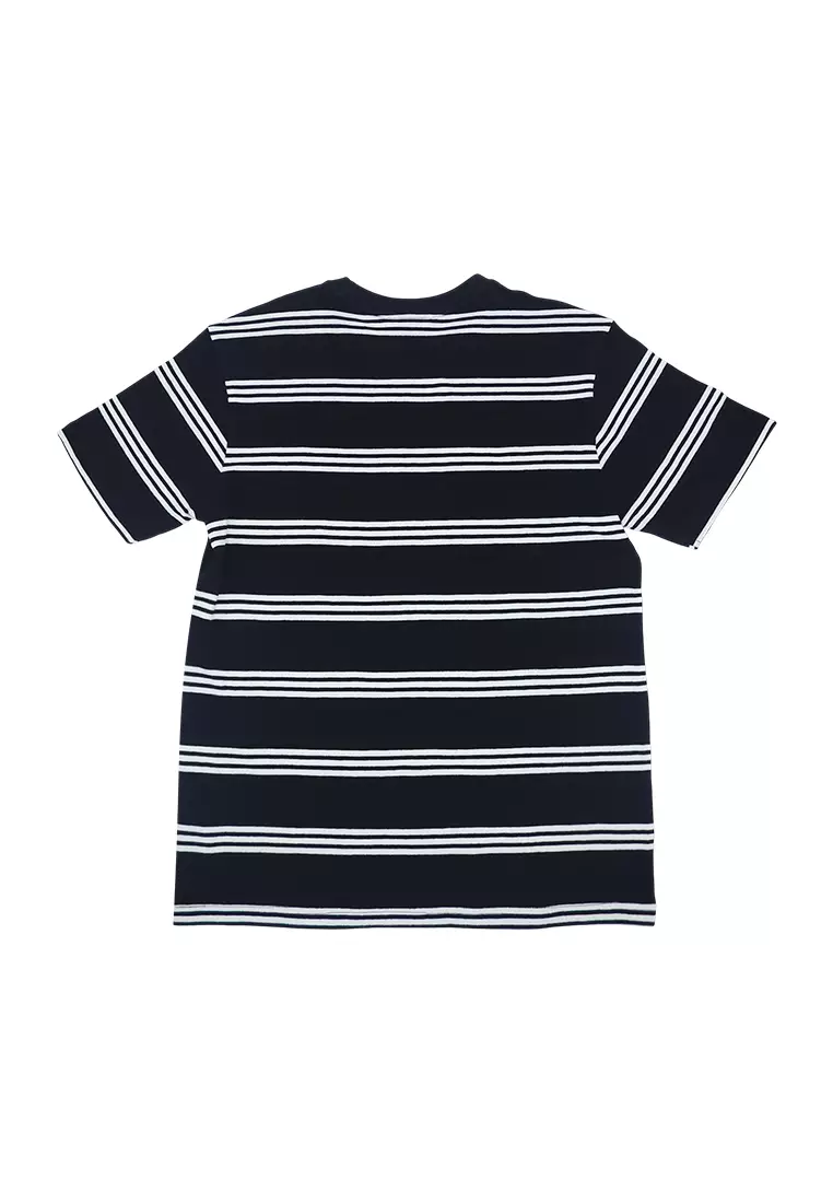 Men's Special Fabric Stripes T-Shirt - Black