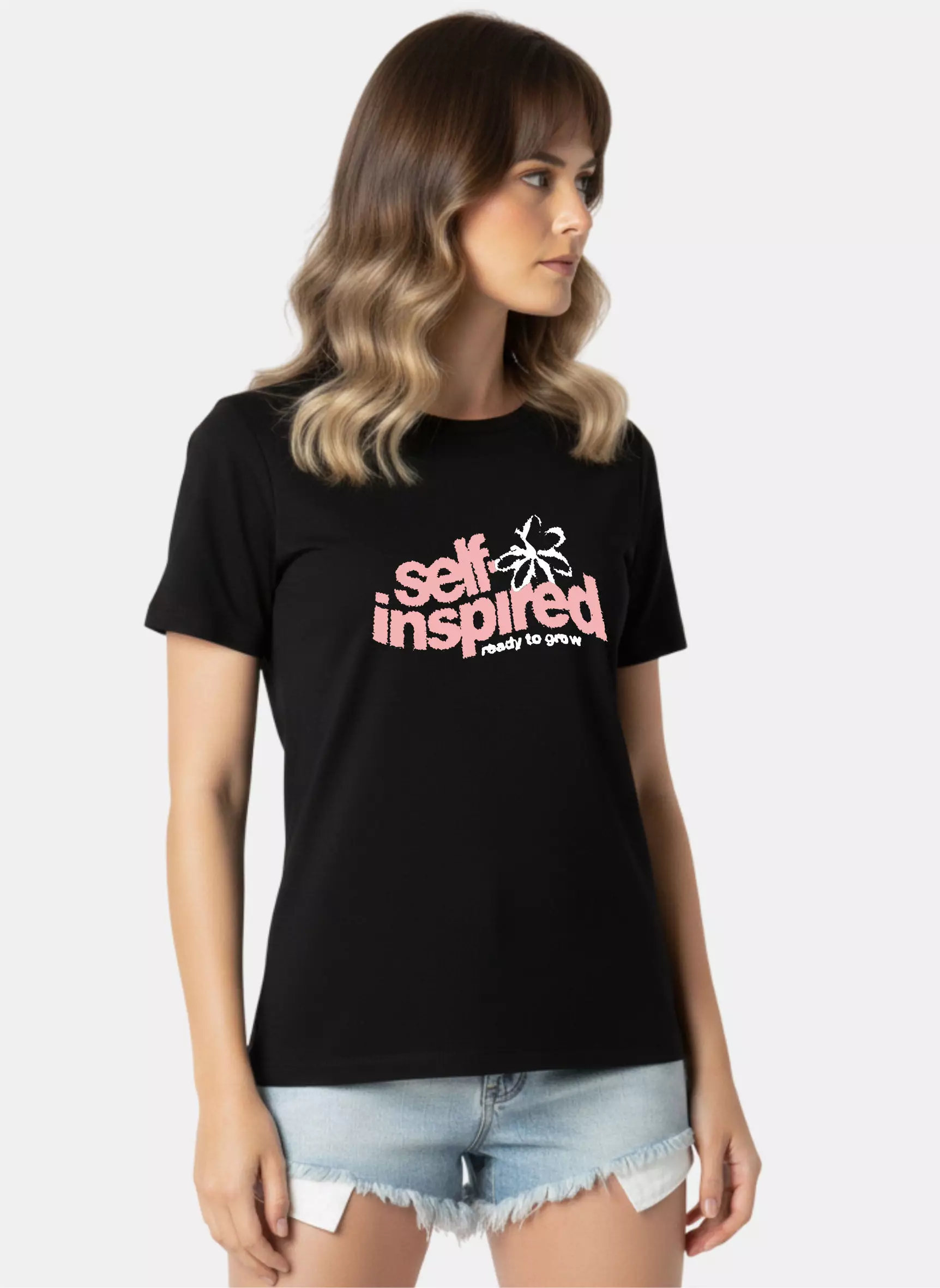 TONIQUE Kaos Wanita 24S Katun Combed Grafis Reguler Fit Hitam Tshirt POISE Cotton Combed 24S Graphic Tshirt Regular Fit Black Tshirt