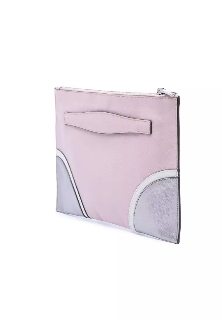 Pre-Loved Prada Tricolor Saffiano Clutch