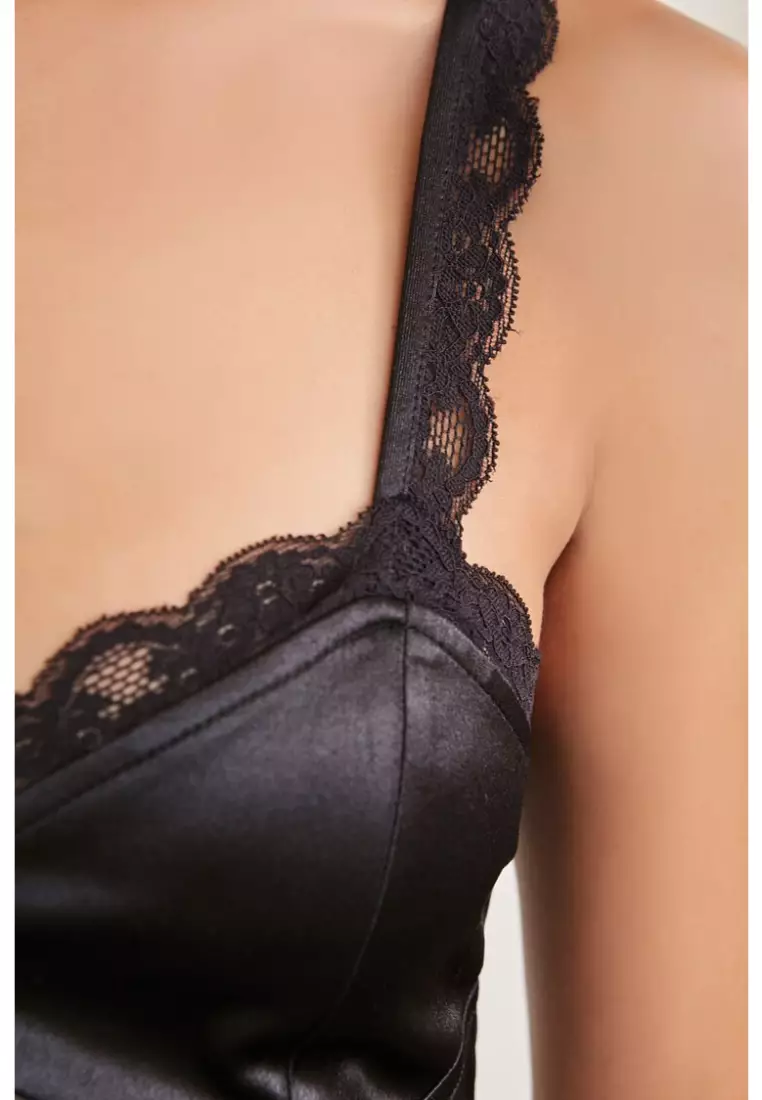 Buy FOREVER 21 Satin Scalloped Lace Cami 2024 Online ZALORA