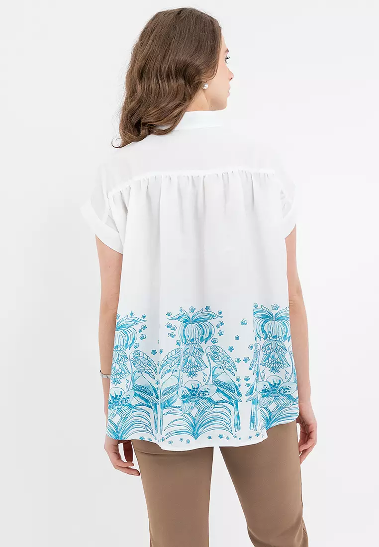 DAIRY Digital Print Floral Filipiniana Blouse