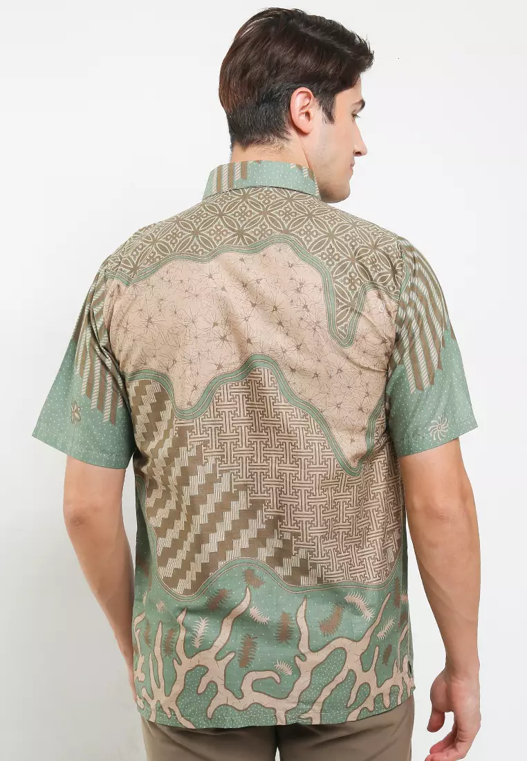 Evano Kemeja Batik Exclusive Premium Pria Casual Modern Lengan Pendek