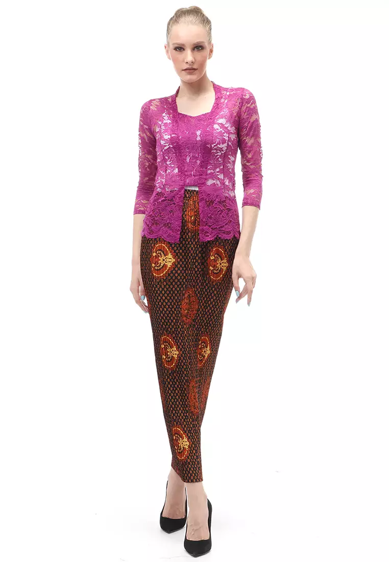 Rok Plisket Motif Batik Bawahan Wanita Design Casual - Truntum