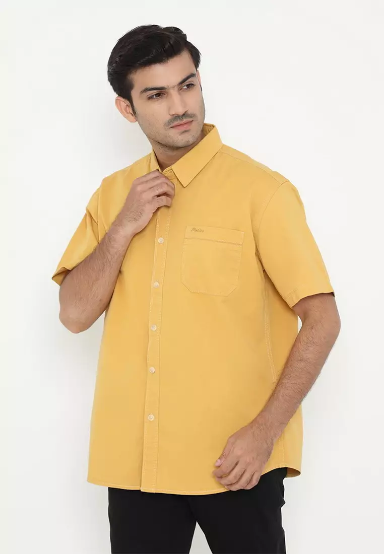 POLICE Kemeja Polos Cotton Regular Fit Pria