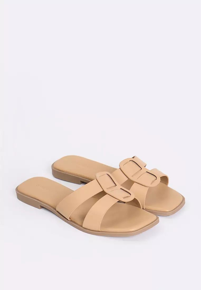 Penshoppe Women's Leather Slip-On Sandals