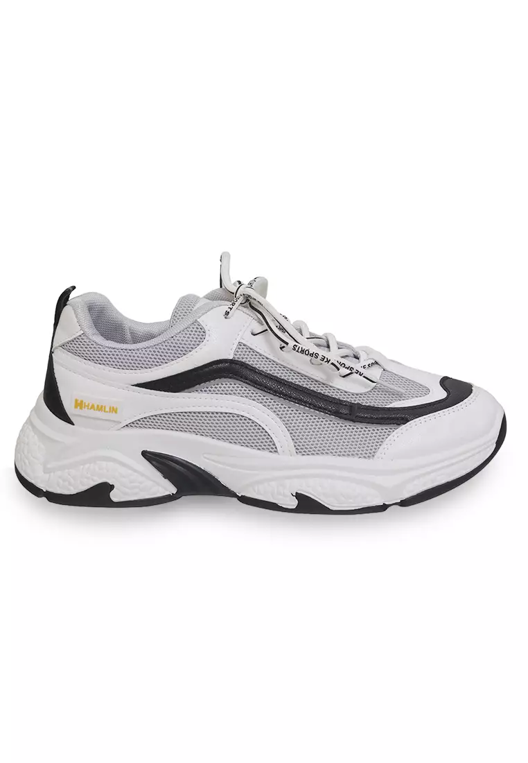 Anando Sepatu Sneakers Tali Pria Stylish Design Casual Sport Shoes Lighweight Material Mesh ORIGINAL - Gray White