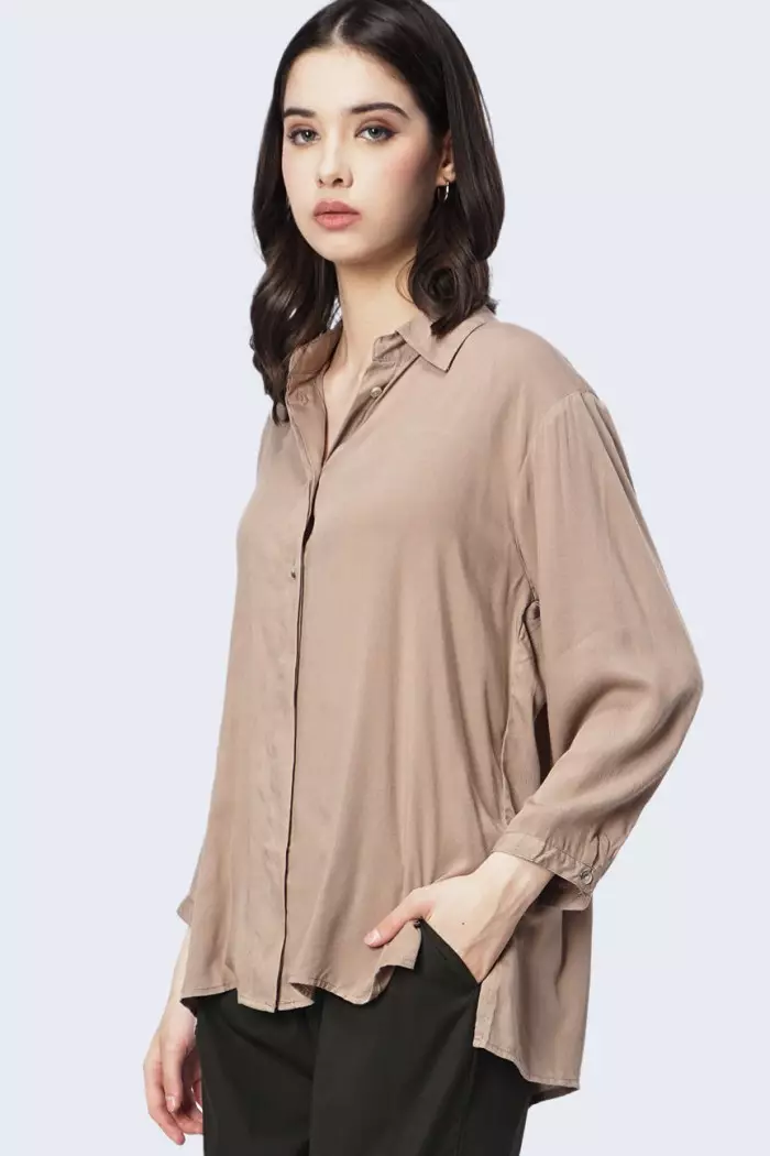 Kemeja Wanita Alizah Light Brown