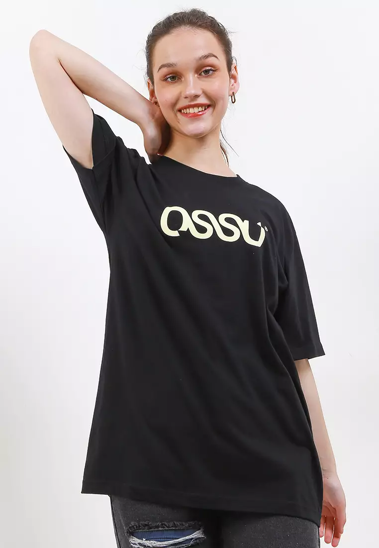 Ossu T-Shirt Oversize Ossu Logo Basic Black Cotton Combed
