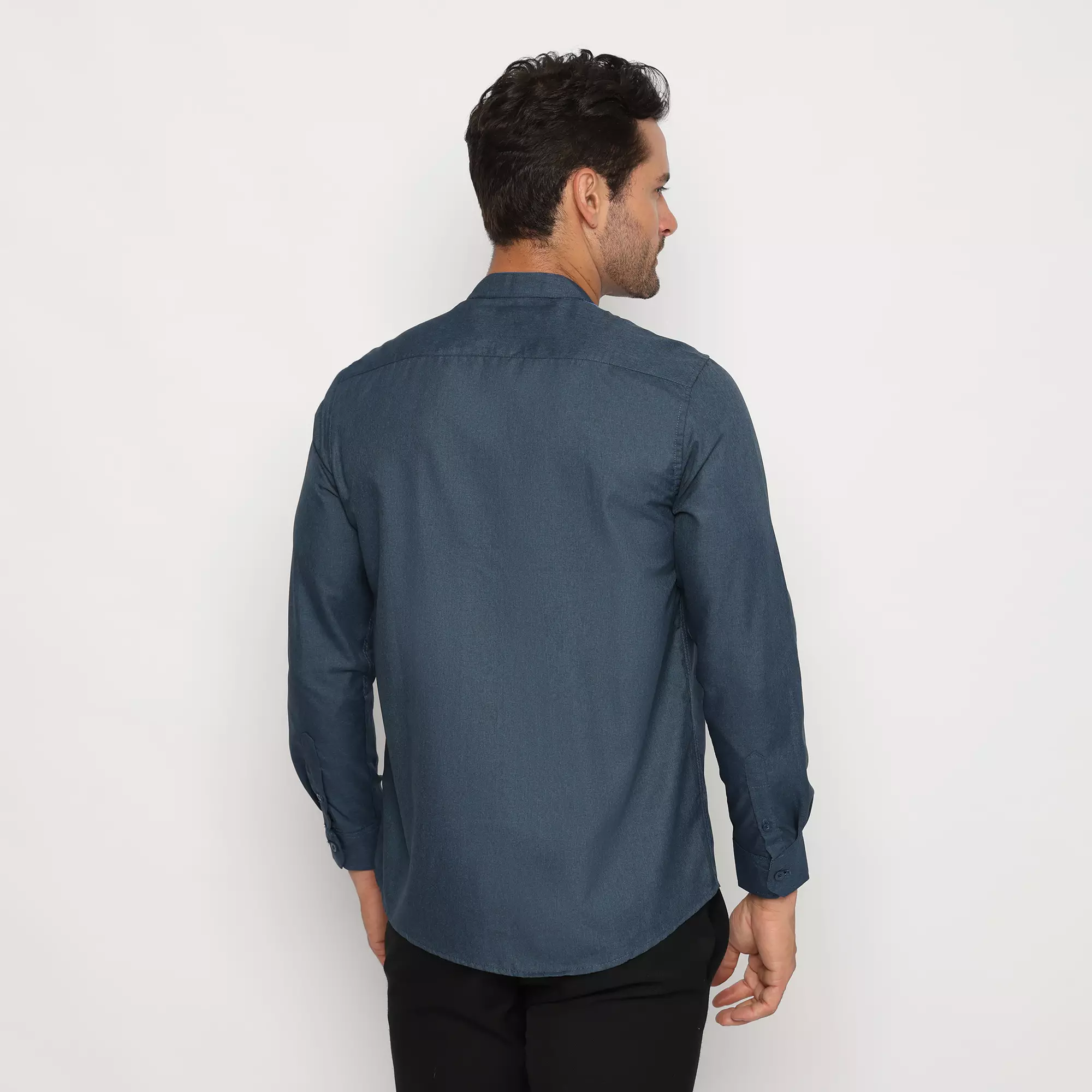 Platini Kemeja Koko Pria Lengan Panjang Katun Navy 961161