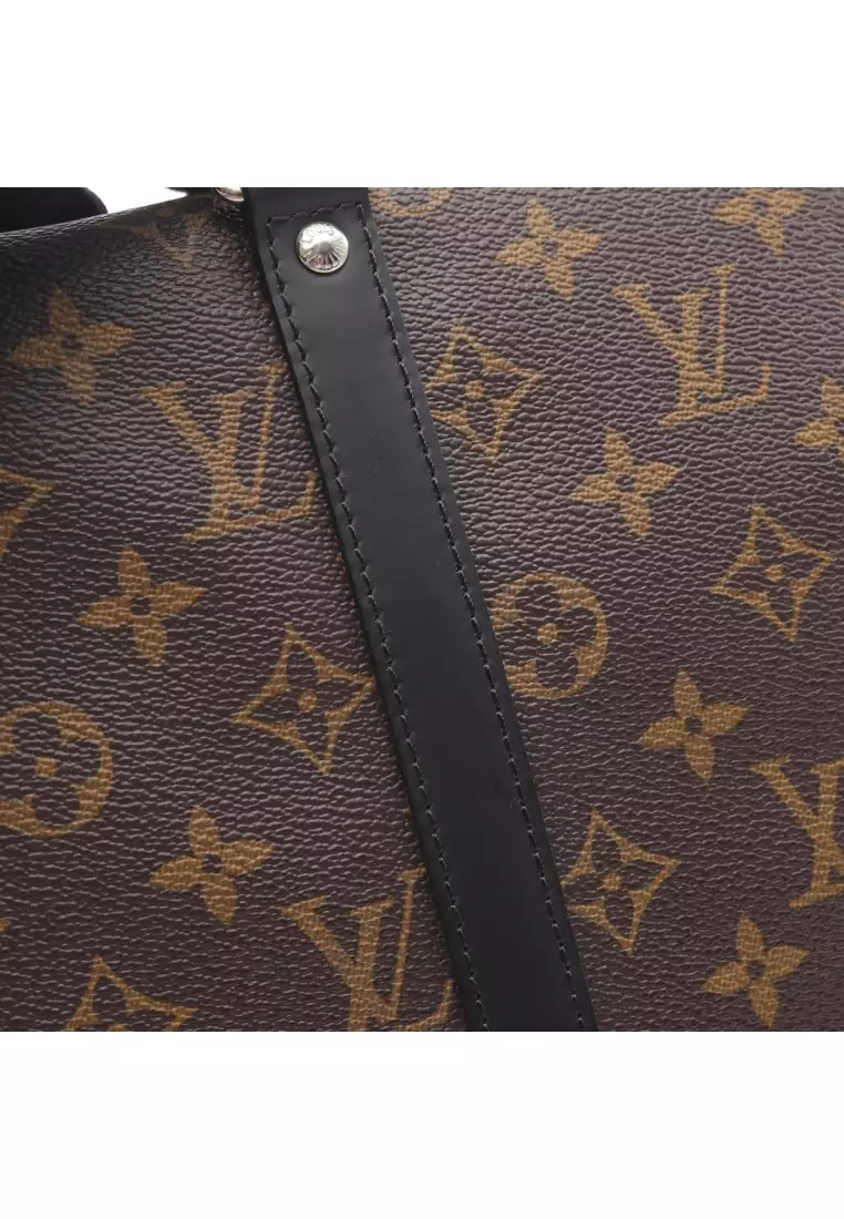 Pre-Loved Louis Vuitton PDV PM monogram macassar Briefcase Business bag PVC leather Brown black 2WAY