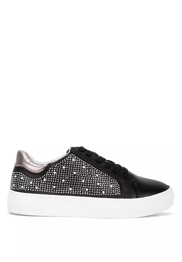 Discount on London Rag  shoes - SKU: White Rhinestone Sneakers