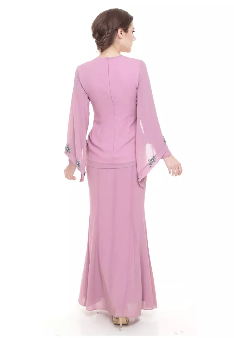 Melody Kurung Modern in Dusty Pink