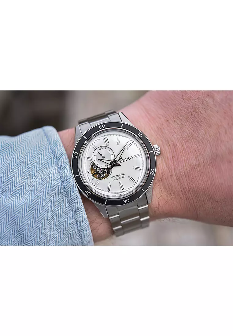 Seiko Presage Open Heart - Jam Tangan Automatic Pria - Silver - SSA423J1