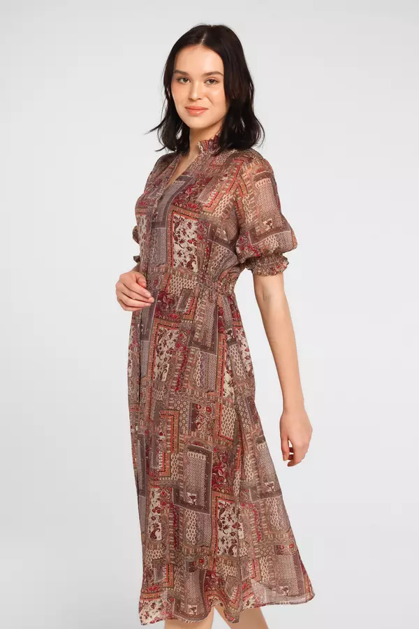 MINIMAL - Devani - Dress Motif Paisley Floral - Green Warna Green