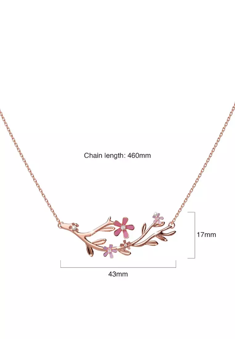 Petalia Pink Necklace Featured SWAROVSKI® Crystals in Rose Gold